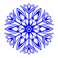 Flat Color mandala background with Blue arabesque pattern arabic islamic east style Premium Vector