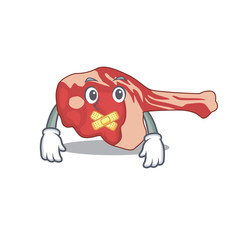 Leg of lamb cartoon character style having strange silent face