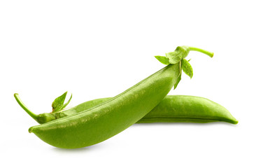 green snap peas isolated on white