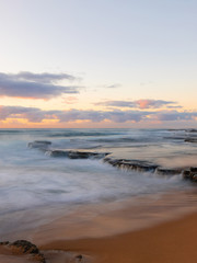 Cloudy morning seascape view at Turimetta Beach, Sydney, Australia.