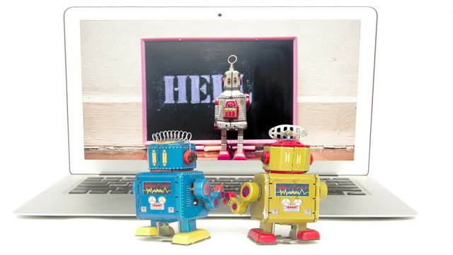 two little bots are learning at home 