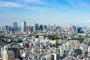 Fototapeta na wymiar 東京の風景 恵比寿から麻布、六本木方面を望む