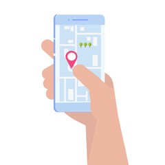GPS Navigation app, search map concept. Vector illustration.