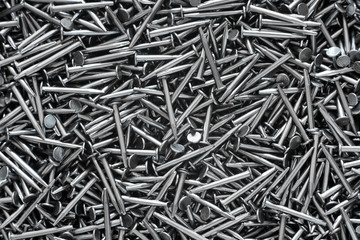 metal nails macro flat lay background