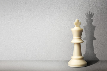 Chessman with shadow.The battle of competition and strategy ideas with market mechanism.Creative...