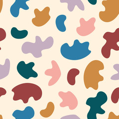 Simple geometric seamless pattern with abstract shapes. Trendy hand drawn textures.