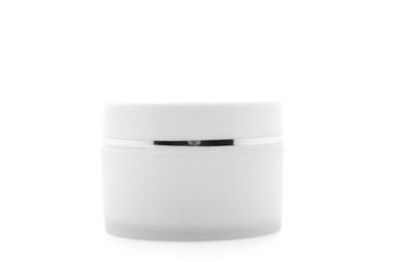 Cosmetic lotion bottle cream on white background.