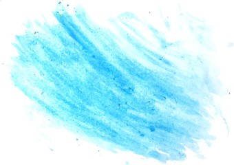 Vector watercolor brush stroke of blue on a white background, stock illustration for design and decoration