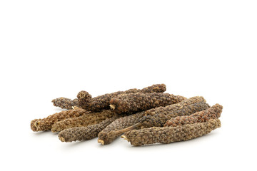Long pepper isolated on white background.