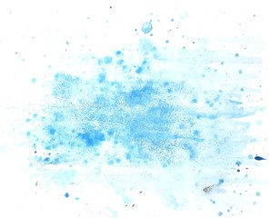 Vector watercolor spots of blue on a white background, stock illustration for design and decoration
