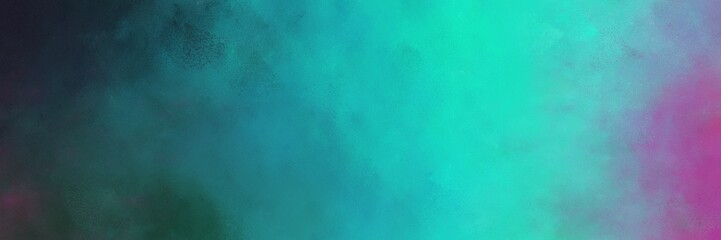 Fototapeta na wymiar beautiful vintage abstract painted background with light sea green and very dark blue colors and space for text or image. can be used as horizontal header or banner orientation