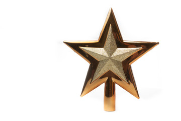 Obraz premium Golden star isolated on white background. Gold and bronze in color