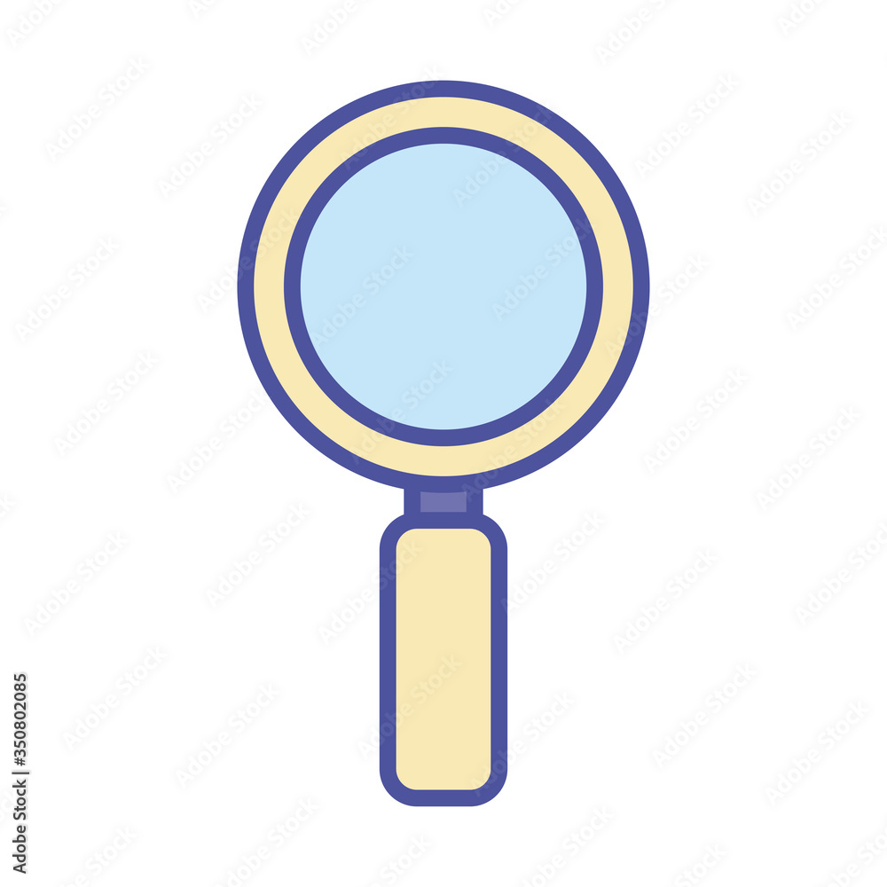 Poster isolated lupe line and fill style icon vector design