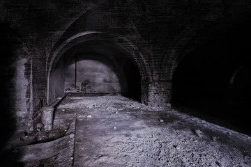 Fototapeta na wymiar Old basement in an abandoned palace