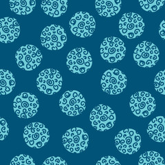 Vector hand drawn dodled polka dots. Seamless repeat
