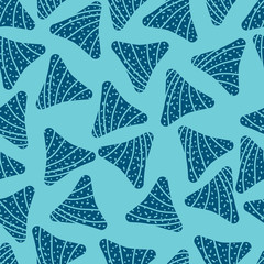 Vector seamless pattern with hand drawn doodle triangles.