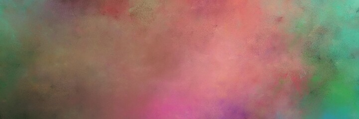 beautiful abstract painting background texture with pastel brown, sea green and light coral colors and space for text or image. can be used as header or banner