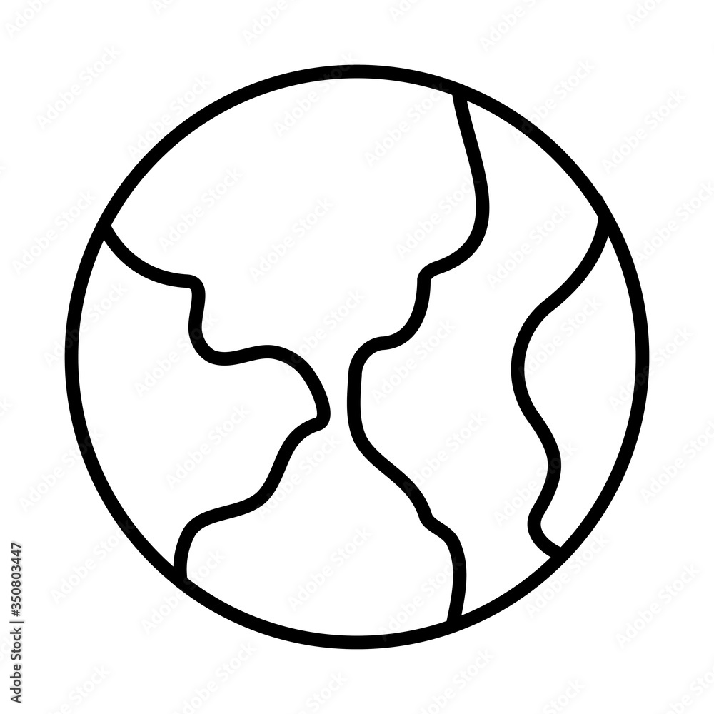 Poster isolated world sphere line style icon vector design