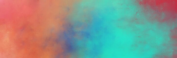 beautiful abstract painting background graphic with cadet blue, indian red and medium aqua marine colors and space for text or image. can be used as horizontal background graphic