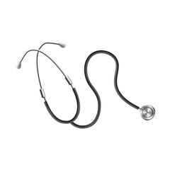 Medical stethoscope tool for health exam realistic vector illustration isolated.