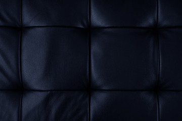 Horizontal elegant black leather texture with buttons for pattern and background.Genuine leather upholstery background for a luxury decoration in Black tones