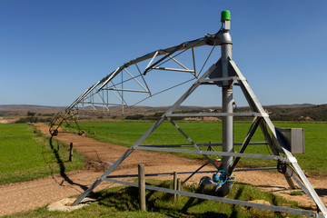 Irrigation equipment on a farm in the field.