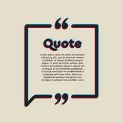 Vector template a creative quote bracket square