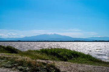 lake and mountains