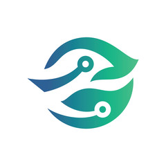 Leaf Technology Vector Logo