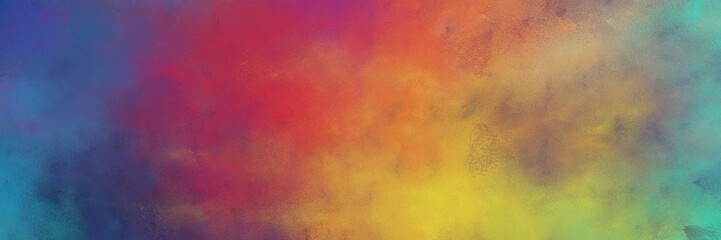 beautiful indian red, peru and teal blue colored vintage abstract painted background with space for text or image. can be used as header or banner