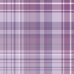Seamless pattern in discreet lilac, violet, gray and white colors for plaid, fabric, textile, clothes, tablecloth and other things. Vector image.