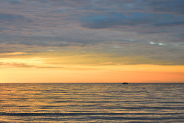 Cloudy sunset over the sea at Therma beach – Samothraki island, Greece, Aegean sea