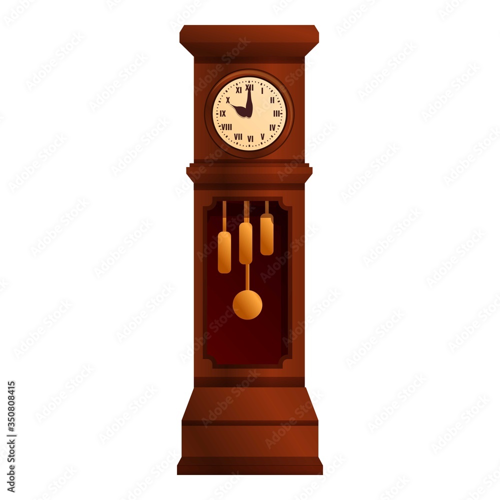 Poster classical pendulum clock icon. cartoon of classical pendulum clock vector icon for web design isolat