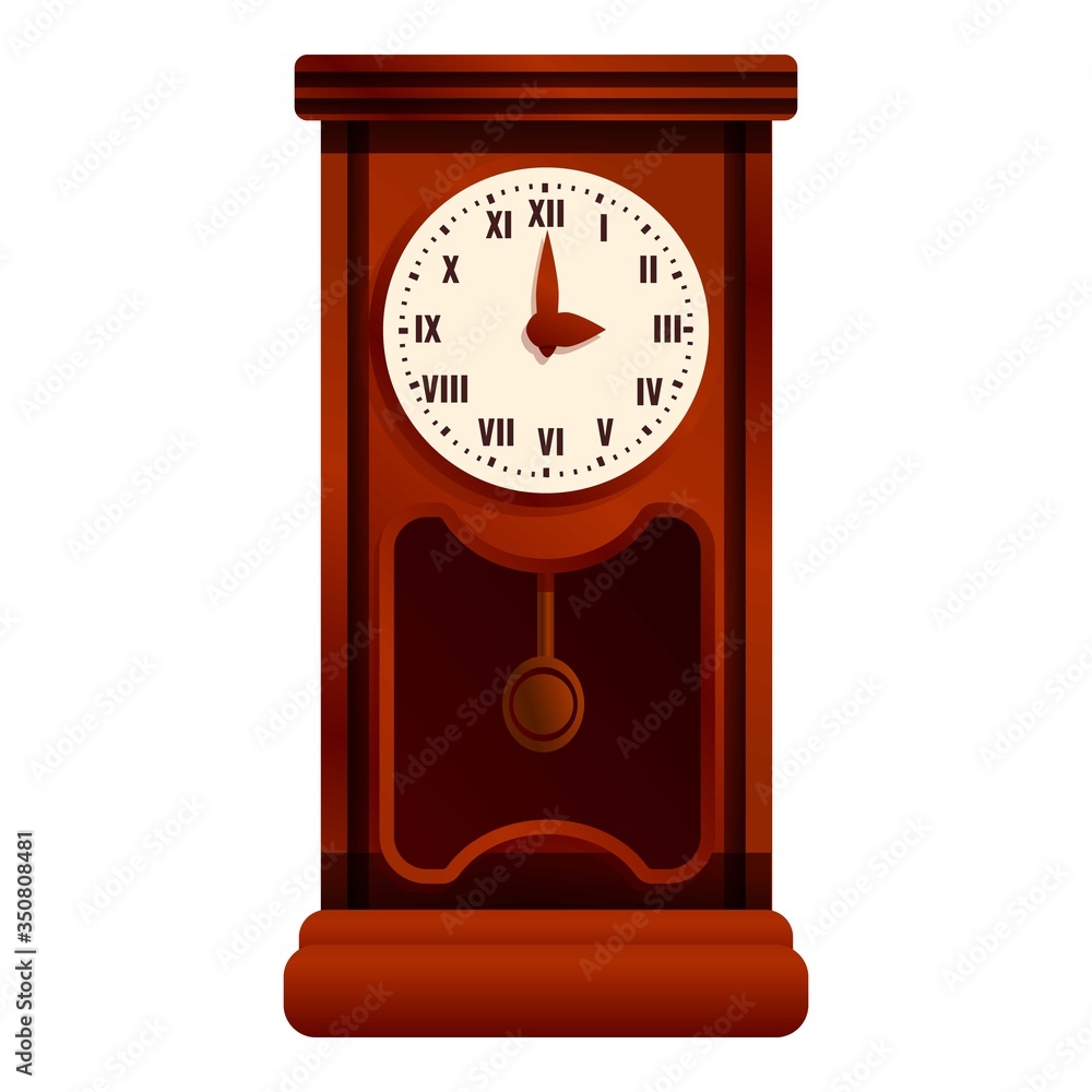 Poster Design pendulum clock icon. Cartoon of design pendulum clock vector icon for web design isolated on white background