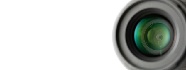 Front view of lens diaphragm with text space in the left side