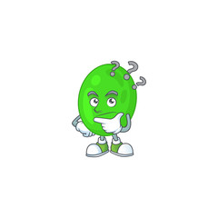 mascot design concept of cocci with confuse gesture
