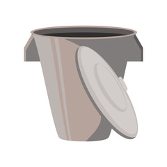 trash basket with lid on white background