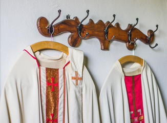 clothing and vestments of the priest for the Holy Mass