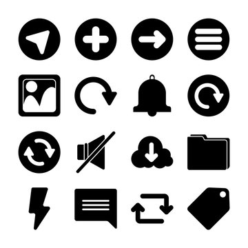 Social media and web silhouette style icon set vector design