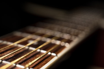 Fototapeta premium Eine Gitarre, fotografiert mit einem Makroobjektiv.