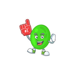 Cocci Cartoon character design style with a red foam finger