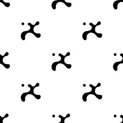 Fototapeta na wymiar black and white fashion prints made with a stylized x sign and blots.seamless geometric pattern with a monochrome cross on a white background. vector illustration in hand drawn style