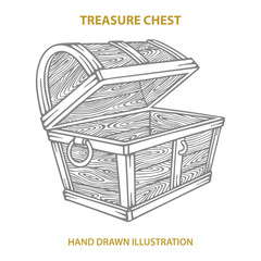 treasure, chest, box, wooden, cartoon, pirate, kit, case, locker, treasury, decoration, vector, illustration, graphic, sketch, hand, drawn, drawing, doodle, scribble, ink, pen, line, outline, engravin