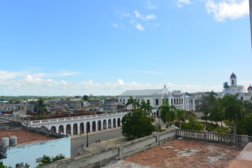 Naklejka premium Honeymoon travel to cienfuegos cuba, historical place