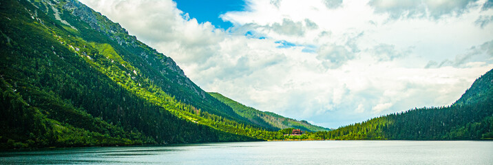Beautiful landscape with mountains and lake in polish tatra eye of the sea © K.Miłkowski