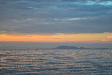 Cloudy sunset over the sea at Therma beach – Samothraki, Greece