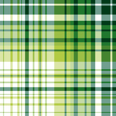 Seamless pattern in light and dark green and white colors for plaid, fabric, textile, clothes, tablecloth and other things. Vector image.