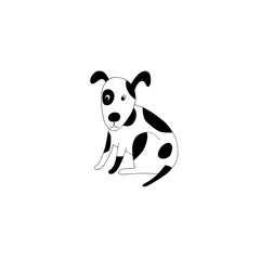 Doodle dog.Hand drawing vector illustration on white background.