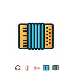 accordion icon vector illustration sign