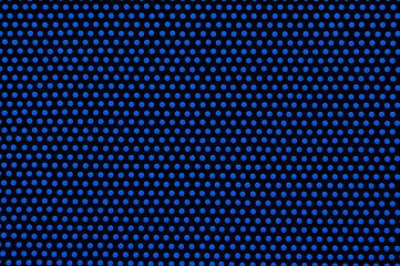 Texture of small blue circles on a black background.  Abstract texture.